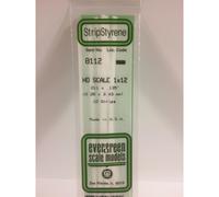Evergreen 8112 - 0.011" x 0.135" Polystyrene HO-Scale Strips 14"/35cm 10pcs