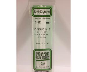 Evergreen 8112 - 0.011" x 0.135" Polystyrene HO-Scale Strips 14"/35cm 10pcs