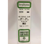 Evergreen 8208 - 0.022" x 0.090" Polystyrene HO-Scale Strips 14"/35cm 10pcs