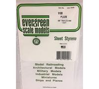 Evergreen 9100 White Polystyrene Sheet, 150 x 300 x 2.5 mm, 1 Piece Model kit, Divers, Large