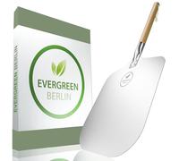 EVERGREEN BERLIN - Pizza Peel - The Original - Premium Pizza Shovel - Pizza Slider Made of Aluminium + Beech Wood - Separable Handle - Pizza Spatula for Pizza Passion - Pizza Server - Bread Slider -