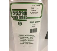 Evergreen EV2025 White Striped Styrene Sheet 15x30cm 0.23mm Modeling