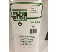 Evergreen EV2025 White Striped Styrene Sheet 15x30cm 0.23mm Modeling