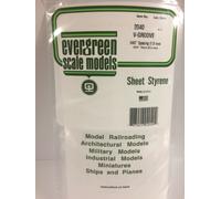 Evergreen EV2040 Lined Sheet White Styrene 15x30cm 0.28mm Modeling