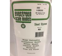 Evergreen EV2050 Lined Sheet White Styrene 15x30cm 0.30mm Modeling
