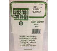 Evergreen 2080 - 0.080" Polystyrene V Groove Siding Sheet 6" x 12"