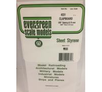 Evergreen EV4031 White Striped Styrene Sheet 15x30cm 0.75mm Modeling