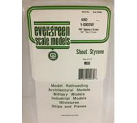 Evergreen EV4060 Lined Sheet White Styrene 15x30cm 0.33mm Modeling