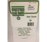 Evergreen EV4061 White Striped Styrene Sheet 15x30cm 1mm Modeling