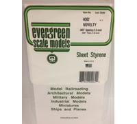 Evergreen EV4062 Lined White Styrene Sheet 15x30cm 1.5mm Modeling