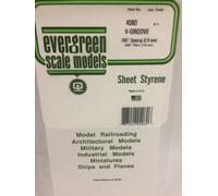 Evergreen EV4080 Lined Sheet White 15x30cm 0.40mm Modeling