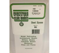 Evergreen EV4100 Lined White Styrene Sheet 15x30cm 0.45mm Modeling