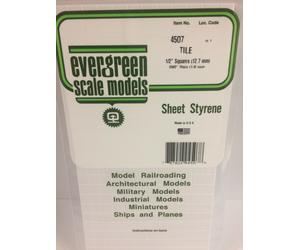 Evergreen EV4507 Checkered Sheet 15x30cm 12.7mm Modeling