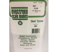 Evergreen 9007 Polystyrene 0.015" Clear Transparent Sheets x2 6" x 12"