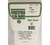 Evergreen EV9020 White Polystyrene 15x30cm Thickness 0.5mm (3pcs) Modeling