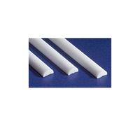 EverGreen EVG244 0.13 in. Styrene Half Round Railroad Building Supply, White