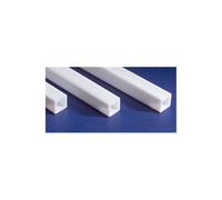EverGreen EVG255 0.31 in. Square Tube Styrene Railroad Scratch Building Supply, White