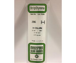 EverGreen EVG286 0.19 in. - 4.8 mm H Column Styrene Railroad Scratch Building Supply, Opaque White