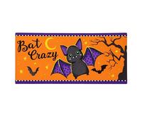 Evergreen Flag Halloween Sassafras Switch Mat 22" x 10, Interchangeable Front Door Mat Outdoor Entrance, Indoor Entryway Rug, Fall Sassafras Doormat Inserts (Bat Crazy)