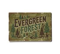 Evergreen Forest Trail Sign Metal Tin Sign