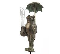 Evergreen Garden Frog, Decorative Rain Gauge
