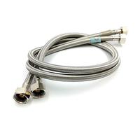 Evergreen Goods 1/2" X 1/2" BSP Flexible Pipe Connectors (900mm) Pair (2 Pipes) | DIY Replacement | Stainless Steel Braided | for Bathroom Kitchen & Boiler | Hose Pipe Tails | Durable & Long-Lasting