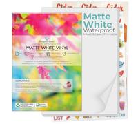 Evergreen Goods 10 A4 Matte White Printable Sticker Paper Vinyl | Inkjet Laser Waterproof Sheets - Blank Self Adhesive Vinyl | Make Your Own Stickers & Product Labels | Ideal for Cricut Cameo Cutters