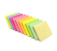 Evergreen Goods 10 Pads - 3x3 Inches Bright Sticky Notes, 8 Brilliant Colors Assorted Removable Self-Stick Notes for Post, 100 Sheets/pad