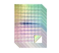 Evergreen Goods 10 Sheets A4 Holographic Silver Printable Vinyl - Inkjet & Laser Compatible, Waterproof, Glossy, Perfect for Cricut & Silhouette Cutters, Stunning Designs (Grid Pattern)