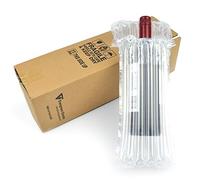 Evergreen Goods 100 x Single Wine & Beer Bottle Cardboard Box with Inflatable Air Cushion Packaging | Quantity Discounts | 370 x 130 x 130mm Carton | 100 um thickness pump-up bag