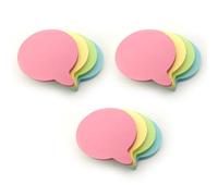 Evergreen Goods 12 Pads Pastel Speech Bubbles Sticky Post Notes | Removable Adhesive Assorted Colours (Pink, Yellow, Blue, Green) | 100 Sheets Per Pad - 76x76mm