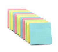 Evergreen Goods 12 Sticky Notes Pastel Colour Pads 76x76mm (3"x3") Removable Adhesive Memo Pad in Yellow, Pink, Blue, Green Colours | 100 Self Stick Notes Per Pad | Ideal for Office, Home & School Use