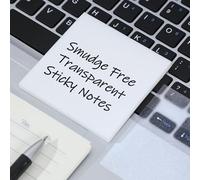 Evergreen Goods 2 Pads Smudge-Free Transparent Sticky Notes with Glitter, Self-Stick Note Pads, 3" x 3" (76mm x 76mm), 50 Sheets/Pad, Clear Notes for Studying, Highlighting, Books, Journals, Office