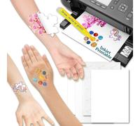 Evergreen Goods 20 Sets A4 Temporary Tattoo Paper, Inkjet Printable Waterproof, 210 x 297mm, Transfer Sheets, Skin-Safe, High Resolution, Easy to Use
