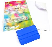 Evergreen Goods 200 Sheets A4 Waterproof Vinyl Sticker Paper with Vinyl Wrap Squeegee | Self-Adhesive Matte White PVC Sticker Sheets, 200 GSM, Inkjet & Laser Printable | Perfect for Custom Labels