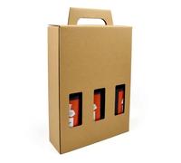 Evergreen Goods 330ml Beer Bottle Carrier | Holds 3 Bottles or Cans - 3 Display Windows | Durable Cardboard Box for Beer, Ale, Cider | Ideal for Home Brew, Gifts, Parties, and Occasions