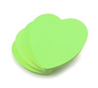 Evergreen Goods 4 Pads Heart Shaped Sticky Notes Neon Green Colour 100 Sheets per Pad 3"x3" Removable Adhesive Sticky Notes for Office School Home Valentines Gift St Patrick's Day for Couples