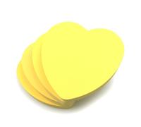 Evergreen Goods 4 Pads Heart Shaped Sticky Notes Neon Yellow Colour 100 Sheets per Pad 3"x3" Removable Adhesive Sticky Notes for Office School Home Valentines Gift for Couples