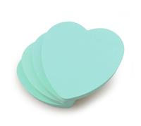 Evergreen Goods 4 Pads Heart Shaped Sticky Notes Pastel Blue Colour 100 Sheets Per Pad 3"x3" Removable Adhesive Sticky Notes for Office School Home Valentines Gift for Couples