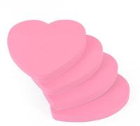 Evergreen Goods 4 Pads Heart Shaped Sticky Notes Pastel Pink Colour 100 Sheets per Pad 3"x3" Removable Adhesive Sticky Notes for Office School Home Valentines Gift for Couples