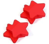 Evergreen Goods 4 Pads Star Shaped Sticky Notes, 76mm x 76mm, Neon Red Colour 100 Sheets Per Pad, Self-Adhesive Post Memo Notes for Office, Home, School