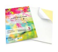 Evergreen Goods 50 A4 White Sheet Printable Sticker Paper - 80gsm | Self-Adhesive Sticky Matte White Paper | Inkjet & Laser Printable | HD Graphic DIY Stickers, Arts & Crafts | Home & Office