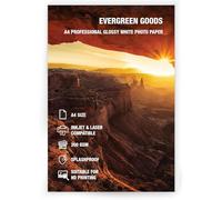 Evergreen Goods 50 Sheets A4 Glossy White Double-Sided Photo Paper 200 GSM, Inkjet & Laser Printable, High-Resolution Paper for Photo Printing, Scrapbooking, Cards & Crafts