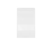 Evergreen Goods 50 White Kraft Paper Bags 120x200mm | with Matte Window & Tear Notch | Grip Seal Zip Lock & Moistureproof | Splashproof Stand-Up Food Storage | Gifts for Valentine & Multipurpose use