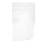 Evergreen Goods 50 White Kraft Stand-Up Paper Reusable Food Bags (180 x 260mm) | Pouches Foil Lined with Tear Notch Heat-Grip Sealable Ziplock | Perfect for Packaging Coffee Beans, Snacks & Sweets Etc
