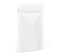 Evergreen Goods 50 White Kraft Stand-Up Paper Reusable Food Bags (90 x 140mm) | Pouches Foil Lined with Tear Notch Heat-Grip Sealable Ziplock | Perfect for Packaging Coffee Beans, Snacks & Sweets Etc