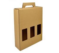 Evergreen Goods 500ml Beer Bottle Carrier Box | Holds 3 Bottles or Cans - 3 Display Windows | Durable Cardboard Holder for Beer, Ale, Cider | Ideal for Home Brew, Gifts and Parties Occasions (50 Box)