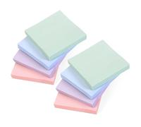 Evergreen Goods 8 Pads Light Pastel Sticky Notes, 100 Sheets per Pad (76x76mm) - Light, Delicate Colours for Gentle Memos, Journals, and Creative Planning