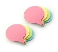 Evergreen Goods 8 Pads Speech Bubble Pastel Coloured Sticky Post Notes | Removable Adhesive Assorted Colours (Pink, Green, Yellow, Blue) | 100 Sheets Per Pad - 76x76mm (3"x3")
