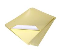 Evergreen Goods A4 10 Sheets Metallic Gold Sticker Paper | Self-Adhesive | Laser Printable Labels | Gold Sticky Paper for Silhouette Arts & Crafts Custom Packaging | Splashproof | for DIY Projects